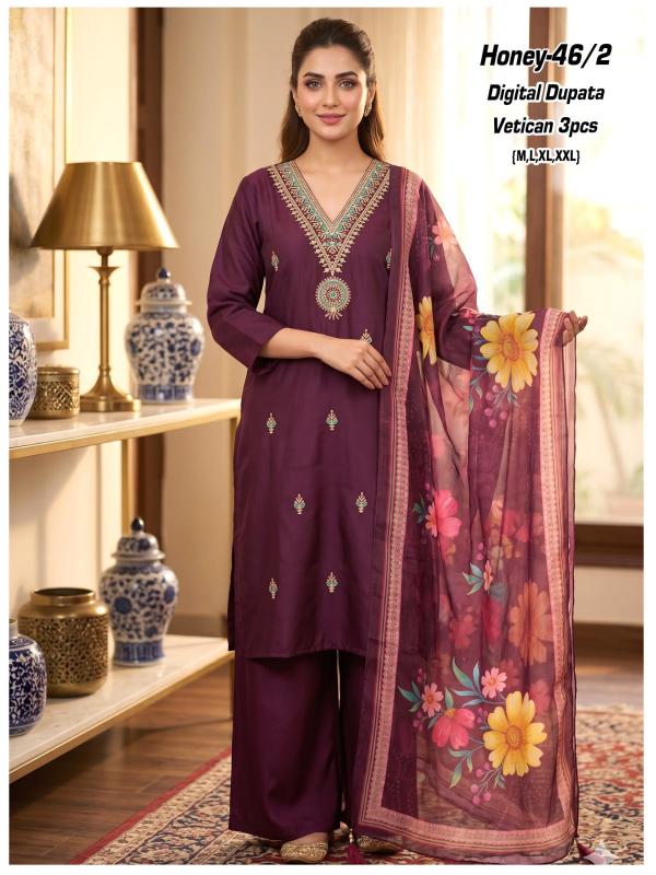 Desi kudi vatican silk 3pcs kurtis wholesale
